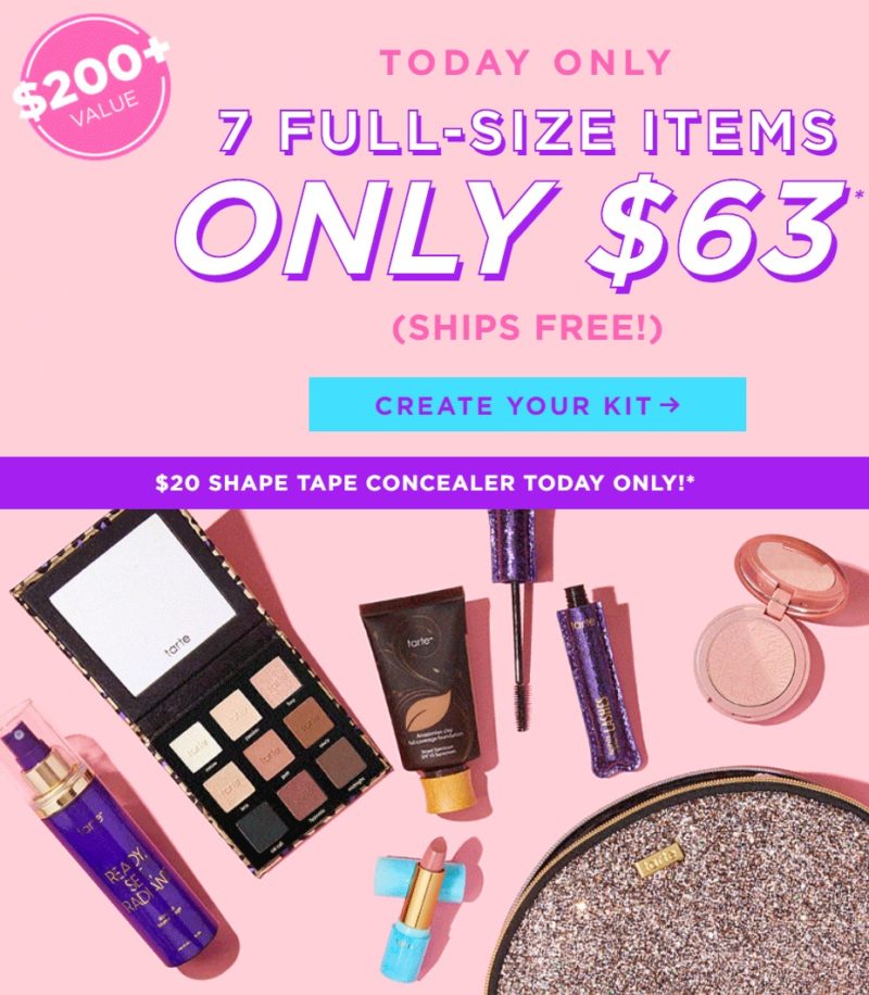 Tarte 7 FullSize Products only 63 (reg 200) Shipped! Wear It For Less